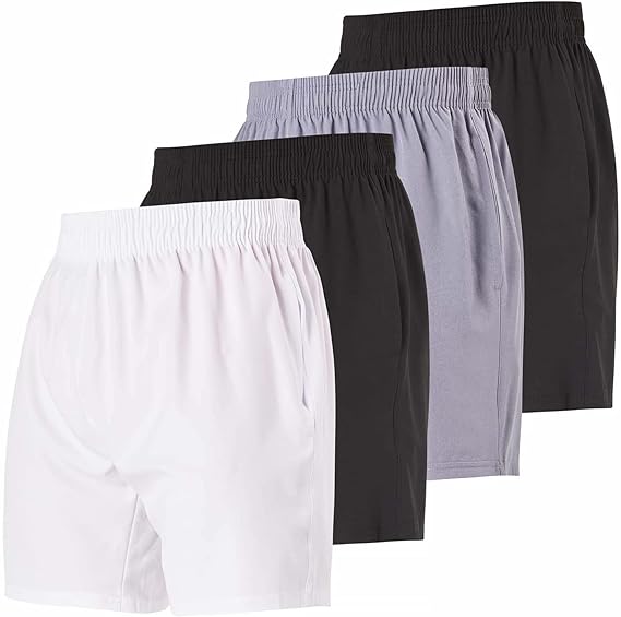 Mens Workout Gym Shorts Men Casual 4 Pack Men's Athletic Running Shorts for Men 7 Inch Inseam