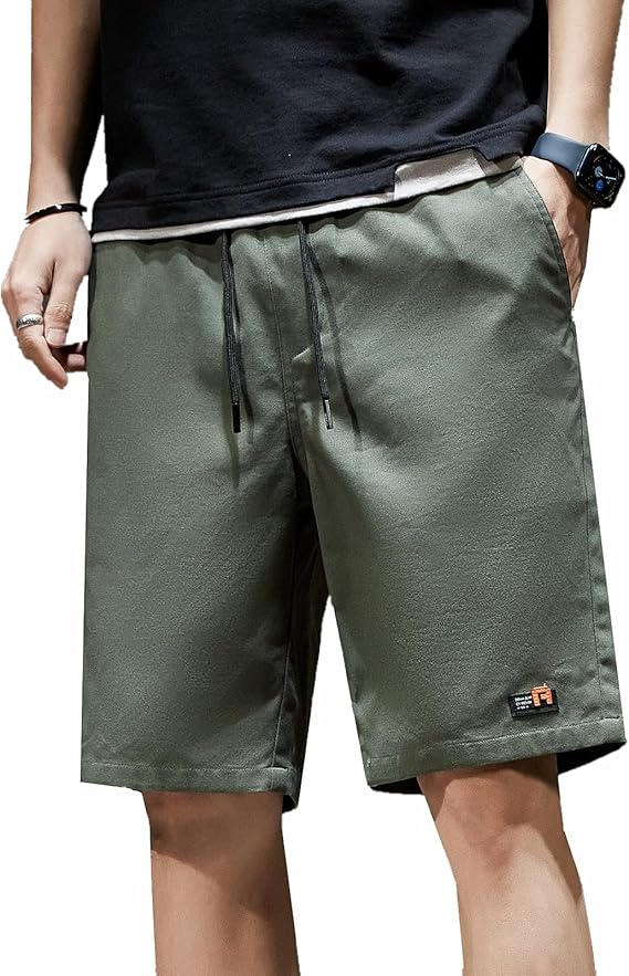 Cotton Men's Summer Athletic Shorts, Quick-Drying Athletic Slim fit with Drawstring and Side Pockets for Running at The Gym
