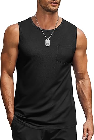 Men's Casual Tank Tops Quick Dry Sleeveless Shirts Cotton Pique Summer Shirt 2 Pack Muscle Tee