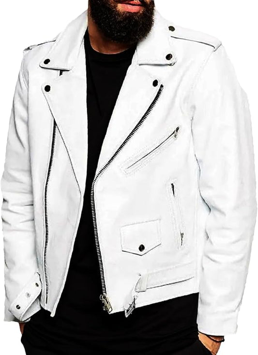 Men’s Sheepskin Leather Jacket Midweight Spring Casual Layered Coat
