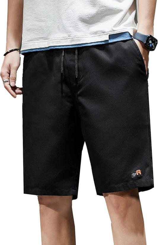 Cotton Men's Summer Athletic Shorts, Quick-Drying Athletic Slim fit with Drawstring and Side Pockets for Running at The Gym