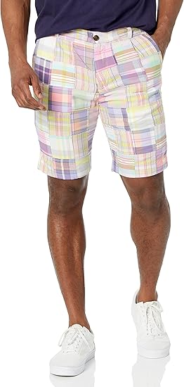 Men's Cotton Patchwork Madras Shorts