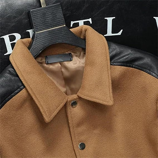 Men’s Sheepskin Leather Jacket Midweight Spring Layered Casual Coat