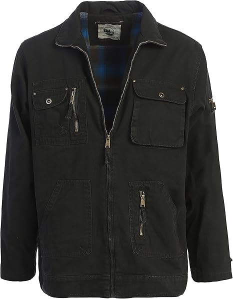 Men's 100% Cotton Casual Outerwear Twill Multi Pocket Cargo Shirt Jacket